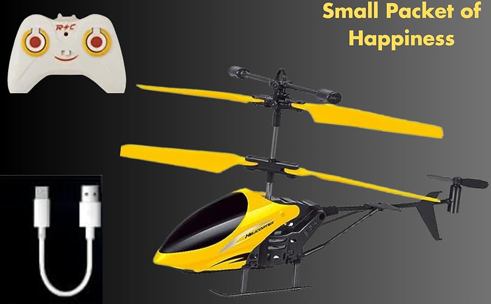 Rechargeable Flying Toy Helicopter with Remote Control & Safety Sensor for Kids.